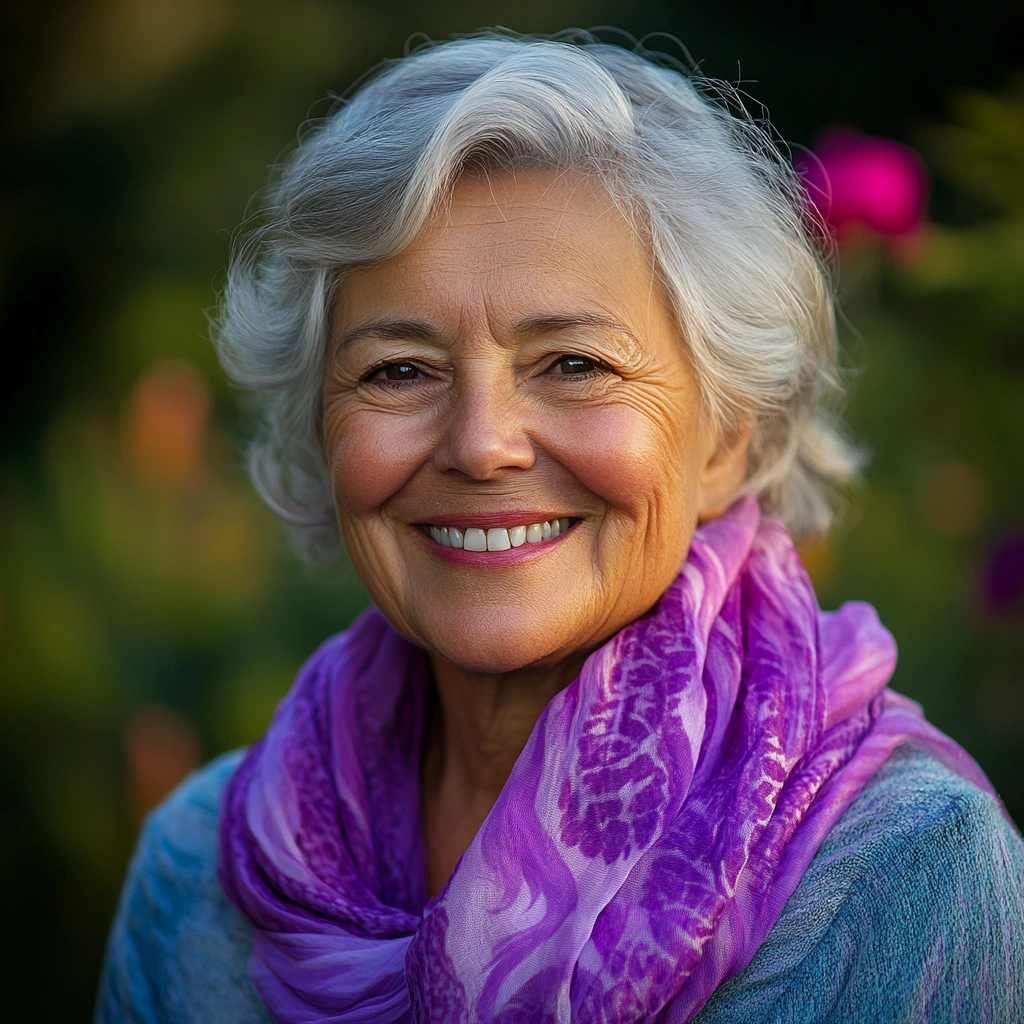 Щаслива жінка похилого віку насолоджується життям