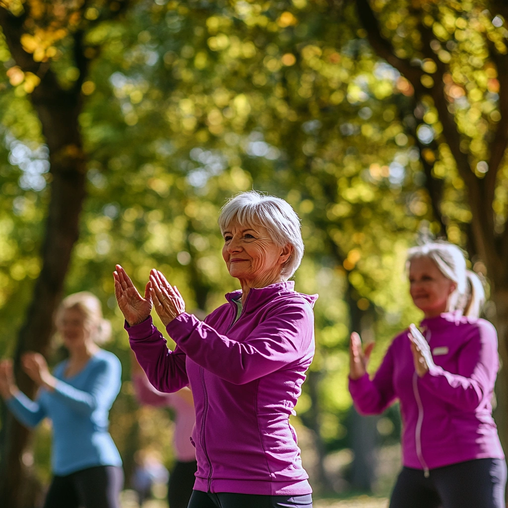 Активні пенсіонери займаються спортом на природі